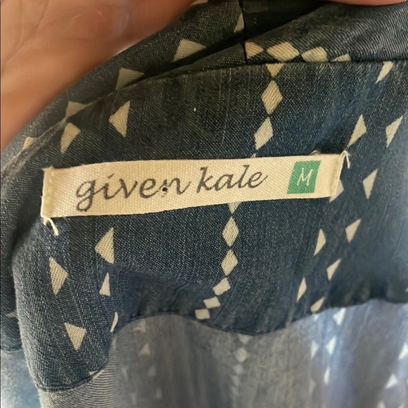 Given Kale Blue Denim Light Jacket Patterned Top - Picture 5 of 5
